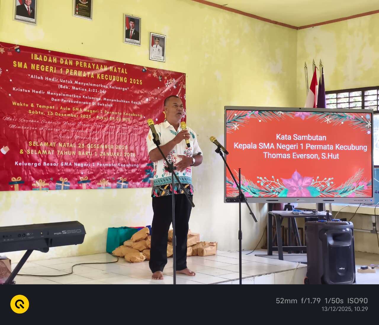 Ibadah dan perayaan natal SMAN 1 Permata kecubung